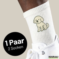 Unisex Socken Maltipoo Comic Malti Größe 37/46 White Motiv Tennissocken