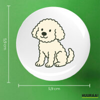 Button Maltipoo Comic Malti rund