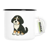 Emaille Tasse Bernedoodle Comic Berniepoo 300ml Vintage...