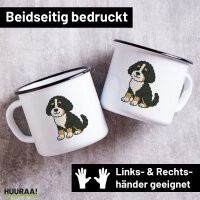 Emaille Tasse Bernedoodle Comic Berniepoo 300ml Vintage...