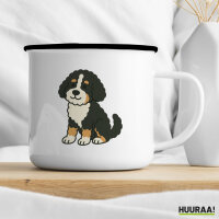 Emaille Tasse Bernedoodle Comic Berniepoo 300ml Vintage Emaille Becher