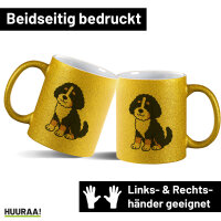 Glitzertasse Bernedoodle Comic Berniepoo 330ml