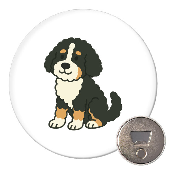 Magnet Bernedoodle Comic Berniepoo 59mm Kühlschrankmagnet