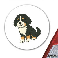 Aufkleber Bernedoodle Comic Berniepoo 10cm rund