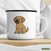 Emaille Tasse Puggle Comic Puggy 300ml Vintage Emaille Becher