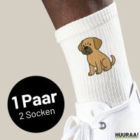 Unisex Socken Puggle Comic Puggy Größe 37/46 White Motiv Tennissocken