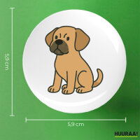 Button Puggle Comic Puggy rund