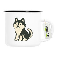 Emaille Tasse Pomsky Comic PomPom 300ml Vintage Emaille...