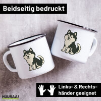 Emaille Tasse Pomsky Comic PomPom 300ml Vintage Emaille...