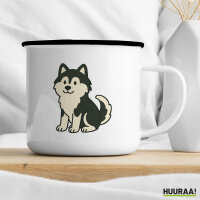 Emaille Tasse Pomsky Comic PomPom 300ml Vintage Emaille Becher