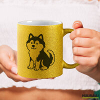 Glitzertasse Pomsky Comic PomPom 330ml