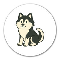 Aufkleber Pomsky Comic PomPom 10cm Sticker