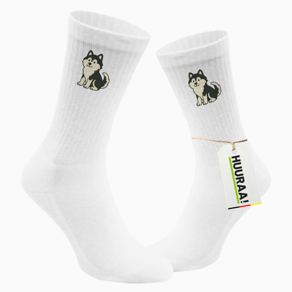 Unisex Socken Pomsky Comic PomPom Größe 37/46 White Motiv Tennissocken
