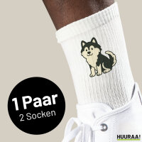 Unisex Socken Pomsky Comic PomPom Größe 37/46 White Motiv Tennissocken
