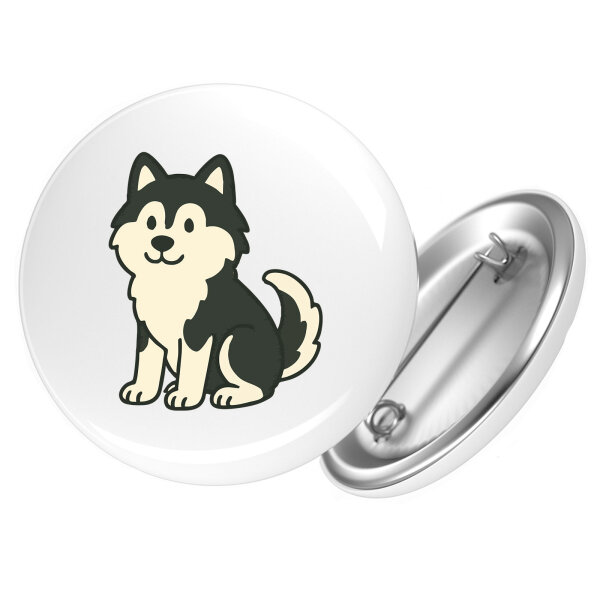 Button Pomsky Comic PomPom rund