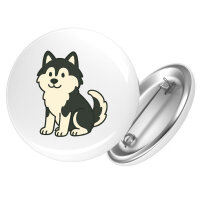 Button Pomsky Comic PomPom rund