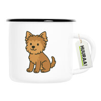 Emaille Tasse Yorkipoo Comic Yorkiepoo 300ml Vintage...