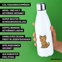 Trinkflasche Yorkipoo Comic Yorkiepoo 500ml Edelstahl Wasserflasche