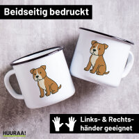 Emaille Tasse American Pit Bull Terrier Comic Pitty 300ml...
