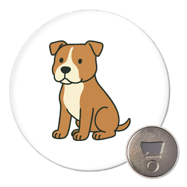 Magnet American Pit Bull Terrier Comic Pitty 59mm Kühlschrankmagnet
