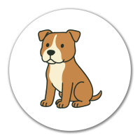 Aufkleber American Pit Bull Terrier Comic Pitty 10cm rund