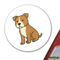 Aufkleber American Pit Bull Terrier Comic Pitty 10cm rund