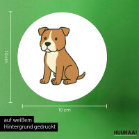 Aufkleber American Pit Bull Terrier Comic Pitty 10cm rund