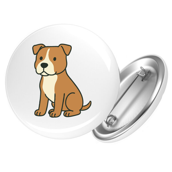 Button American Pit Bull Terrier Comic Pitty rund