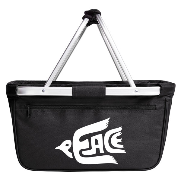 Einkaufskorb faltbar Peace Friedenstaube  20 Liter Tragekorb Black