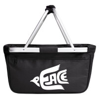 Einkaufskorb faltbar Peace Friedenstaube  20 Liter Tragekorb Black