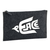Kulturbeutel Peace Friedenstaube  1 Liter Filz Charcoal...