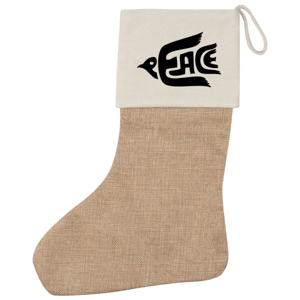 Weihnachtsstrumpf Peace Friedenstaube  Beige