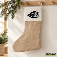 Weihnachtsstrumpf Peace Friedenstaube, Jute