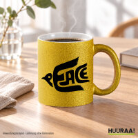 Glitzertasse Peace Friedenstaube, 330 ml