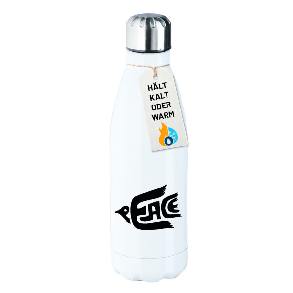 Edelstahl-Trinkflasche Peace Friedenstaube 500ml Wasserflasche