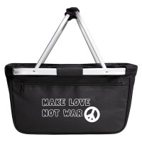 Einkaufskorb faltbar Make Love not War  20 Liter Tragekorb Black