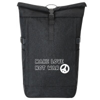 Kurierrucksack Make Love not War  30-44 Liter Black Melange
