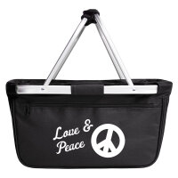 Einkaufskorb faltbar Love & Peace  20 Liter Tragekorb...