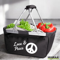 Einkaufskorb faltbar Love & Peace  20 Liter Tragekorb...