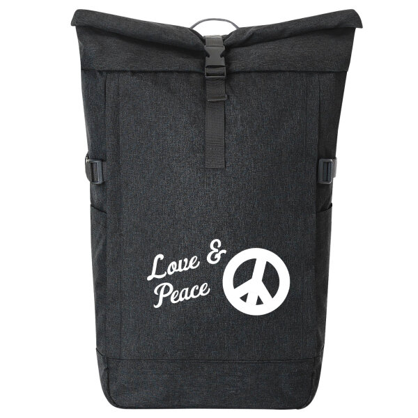 Kurierrucksack Love & Peace  30-44 Liter Black Melange