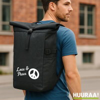 Kurierrucksack Love & Peace  30-44 Liter Black Melange