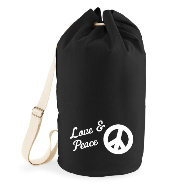 Seesack Love & Peace  20 Liter Rucksack Black