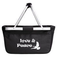 Einkaufskorb faltbar Love & Peace  20 Liter Tragekorb...