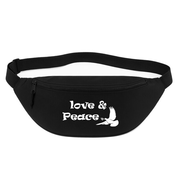 Bauchtasche Love & Peace  2,5 Liter Black Crossbody Bag
