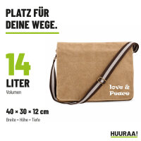 Umhängetasche Love & Peace 70s, Canvas, 14 Liter