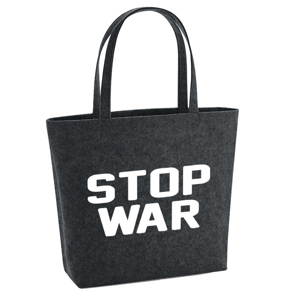 Filz Shopper Stop War  22 Liter Filztasche