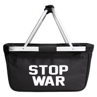 Einkaufskorb faltbar Stop War  20 Liter Tragekorb Black