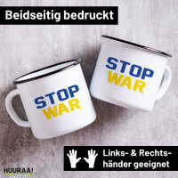Emaille Tasse Stop War  300ml Vintage Emaille Becher
