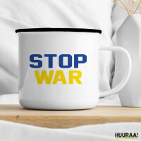 Emaille Tasse Stop War  300ml Vintage Emaille Becher