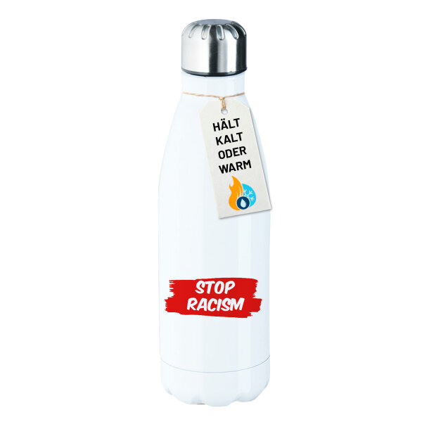 Edelstahl-Trinkflasche Stop Racism 500ml Wasserflasche